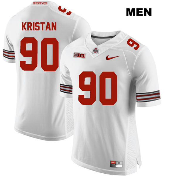 Ohio State Buckeyes Men's Bryan Kristan #90 White Authentic Nike College NCAA Stitched Football Jersey KJ19S54ZG